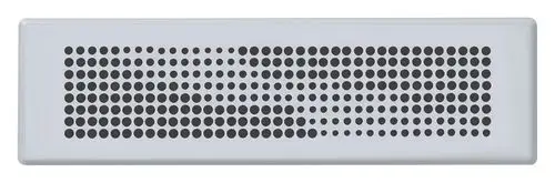 Rechteckige Abdeckblende in weiß mit punktemuster, geeignet für Vaillant-Produkte, montierbar an Heizkörpern oder anderen Geräten zur Abdeckung von Anschlussstellen.